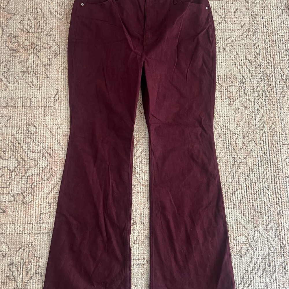 Burgundy Flared Pants
